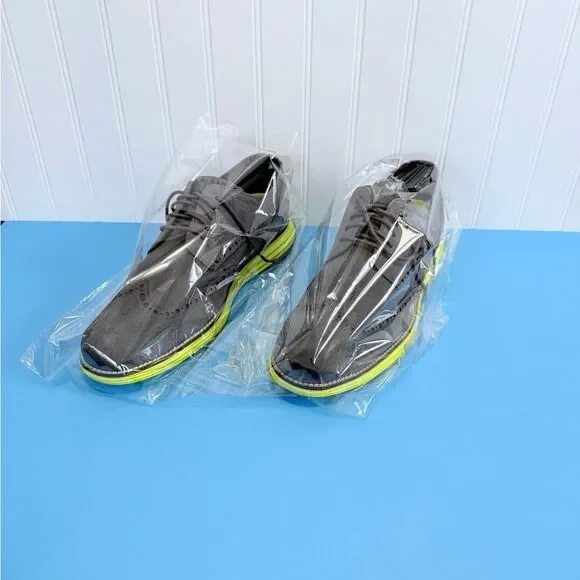 Cole Haan Grand.OS gray Suede Wingtips Yellow Sole Shoes Men's 9 1/2 M - Picture 16 of 17